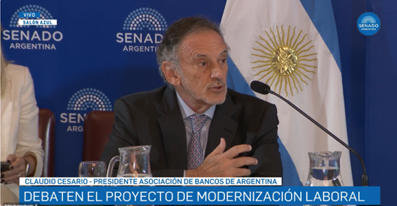 Senado: Exposición de Claudio Cesario sobre el proyecto de Modernización Laboral